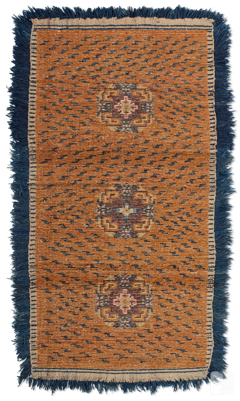 西藏 約十九世紀 虎紋羊毛地毯  TIBET, CIRCA 19TH CENTURY - 图2